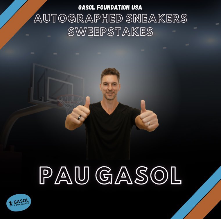 GasolFndnUSA's tweet photo. Thank you to everyone who entered our #PauGasol Autographed Sneakers #Sweepstakes! Congratulations to our winner, David N. 👏
Be sure to tune in to Pau’s @Hoophall #2023HoopClass Enshrinement tomorrow, August 12th, at 8pm/et on NBA TV 🏀
#GasolFoundationUSA #PauGasol https://t.co/EtZGV9HqeJ