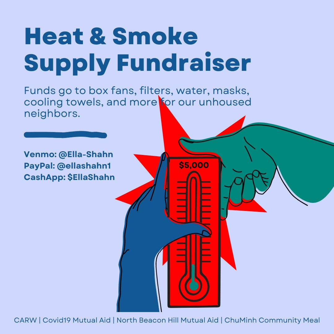 We're working with CARW, Covid19 Mutual Aid, and ChuMinh Eggrolls to  raise funds to buy heat and smoke supplies to help our housed and  unhoused neighbors struggling to stay safe through the impacts of  climate change.

Please give and share! Thank you ❤️
