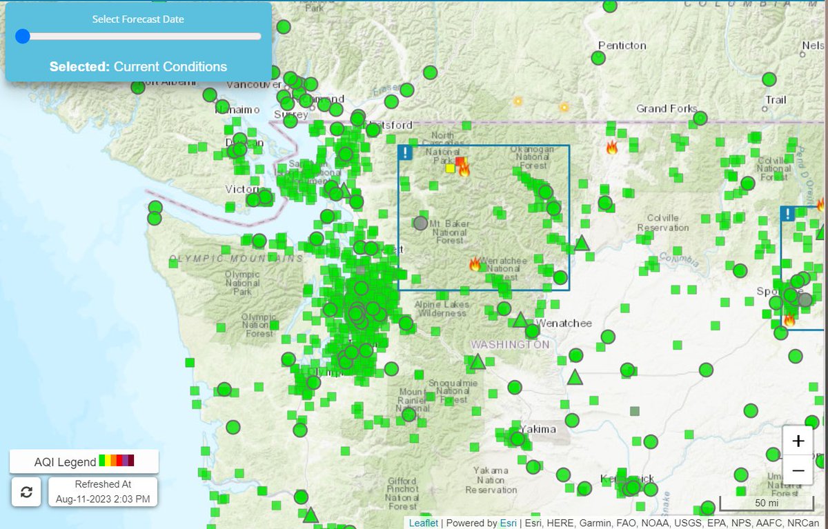 heyjohnryan's tweet photo. Inhale.
Exhale. 
I report when it's smoky, so I should probably acknowledge when the air is clean as well! 
Good air quality almost statewide today, except very close to the #SourdoughFire and #Eagleblufffire.  https://t.co/lBEnOlOTgL https://t.co/rQRz8eQYWL