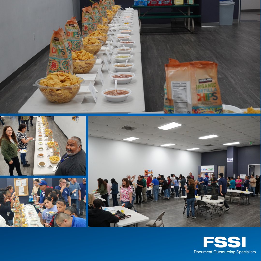FSSI_CA's tweet photo. FSSI added a little spice to its Thursday afternoon with an employee salsa competition. Congrats to the winners of “Best Tasting,” “Best Looking,” “Hottest” and “Most Interesting” (and the employee tasters who had just as much fun)! 🍅🌶️
#salsa ##customcare #nomnom https://t.co/IchRX0NpR7