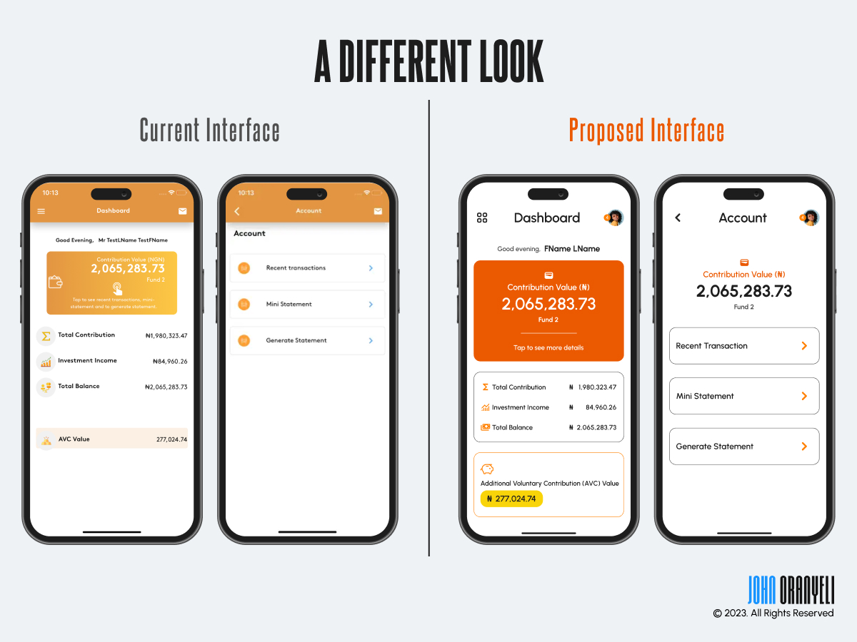 XQsitDesign's tweet image. Started a New series on revamping existing products and giving them &quot;A Different Look&quot;

Here is the first product design with &quot;A Different Look&quot;  
@LeadwayPensure app. 
#productdesign #figma #financeapp #appdesign #uidesign