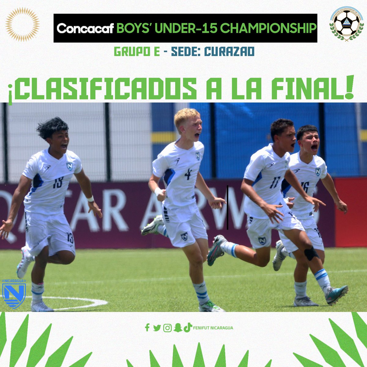 Fenifutnica's tweet photo. ⚽ #SelecciónU15Masculina @Concacaf 

🥳 ¡ESTAMOS EN LA GRAN FINAL! 🔥 https://t.co/XxdZWqZeOx