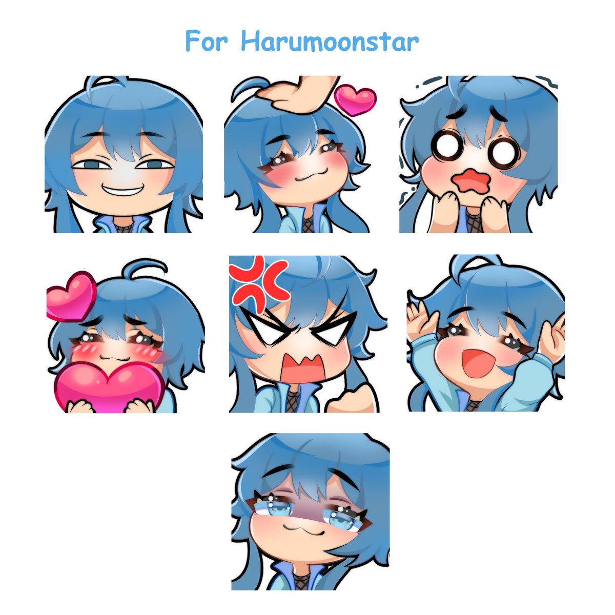 harumoonstar's tweet photo. Thank you @minzemotes for the amazing work! cannot wait to use them! #Vtuber #VtuberEN #VTuberUprising #Vtubers https://t.co/ktfMFTnI1F