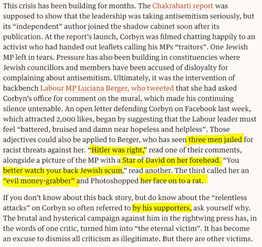 @spooner_ian @Tony_McNulty @labour_history Helen Lewis wrote a piece in the Guardian

So it's clear the misrepresentation was broad and coordinated

TAO, Hazarika and Helen Lewis ALL framed 'face on a rat', 'Star of David to her forehead' and other antisemitism as 'Labour' when it was NOT

 theguardian.com/commentisfree/…