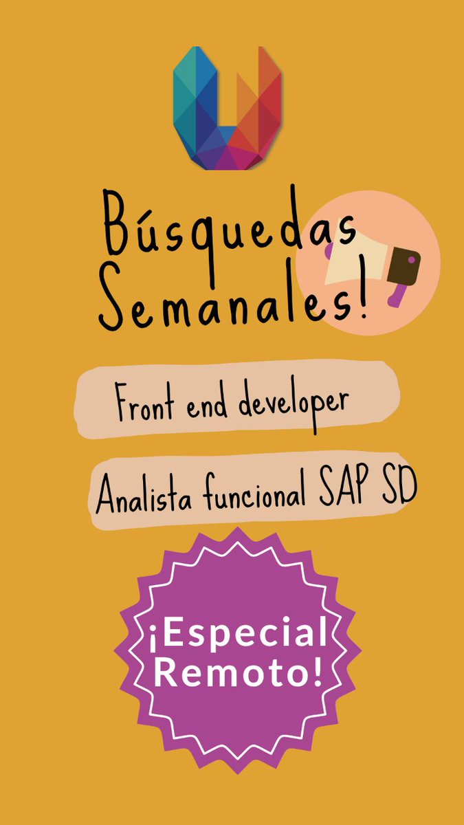 growuphr's tweet photo. ⚠️¡Búsquedas Semanales!

🚨Especial remoto🚨💻

🔹Front end developer
🔷Analista funcional SAP SD

Mira esta y más propuestas en https://t.co/q3hRsBIzMe

¡Seguinos! Nuevas oportunidades de crecimiento están esperándote🤝

#busquedalaboral #trabajo #frontend #software #sap https://t.co/eN7ApD4Md0