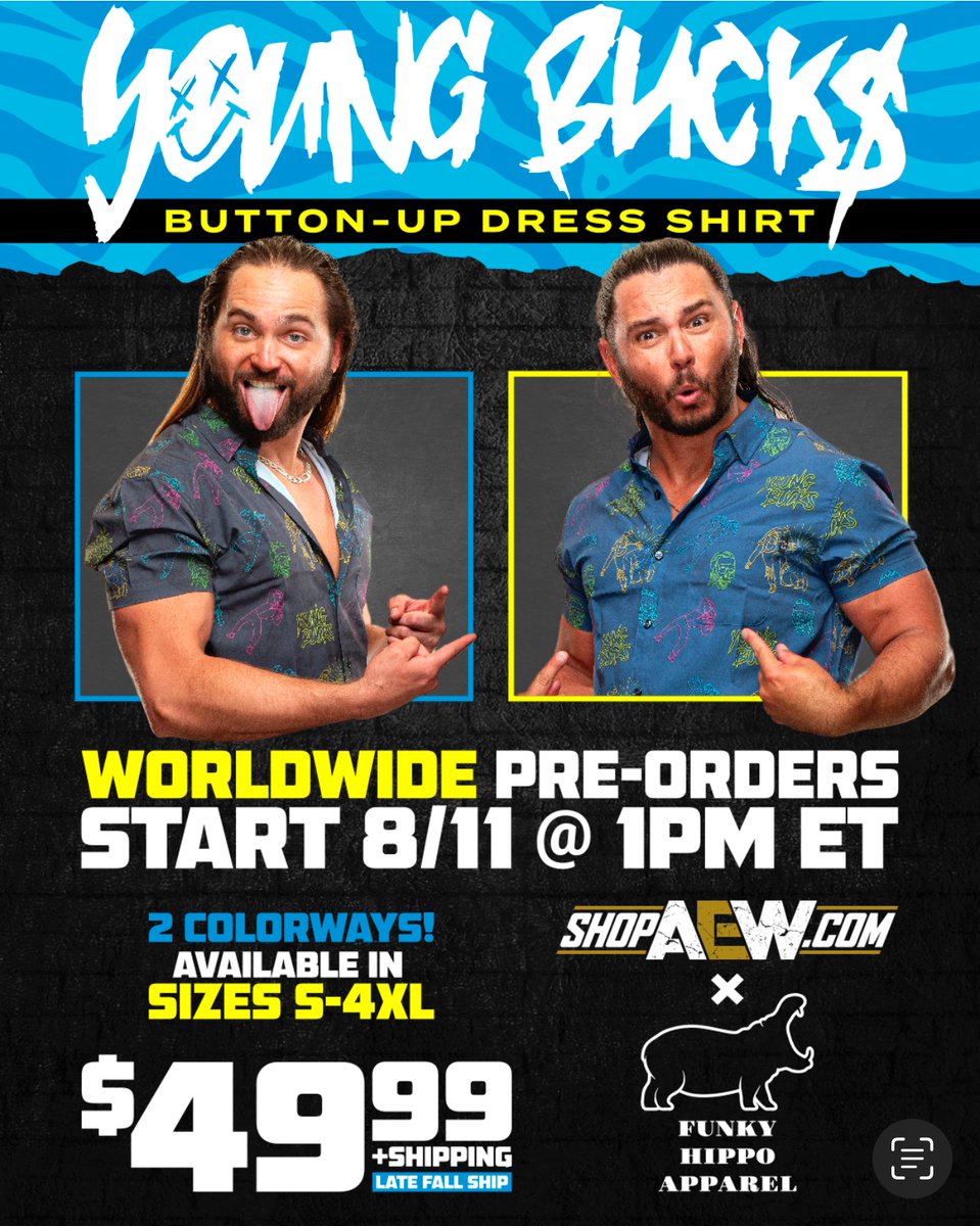 2 weeks only…….<a href="/ShopAEW/">ShopAEW.com</a> <a href="/PWTees/">Pro Wrestling Tees</a>