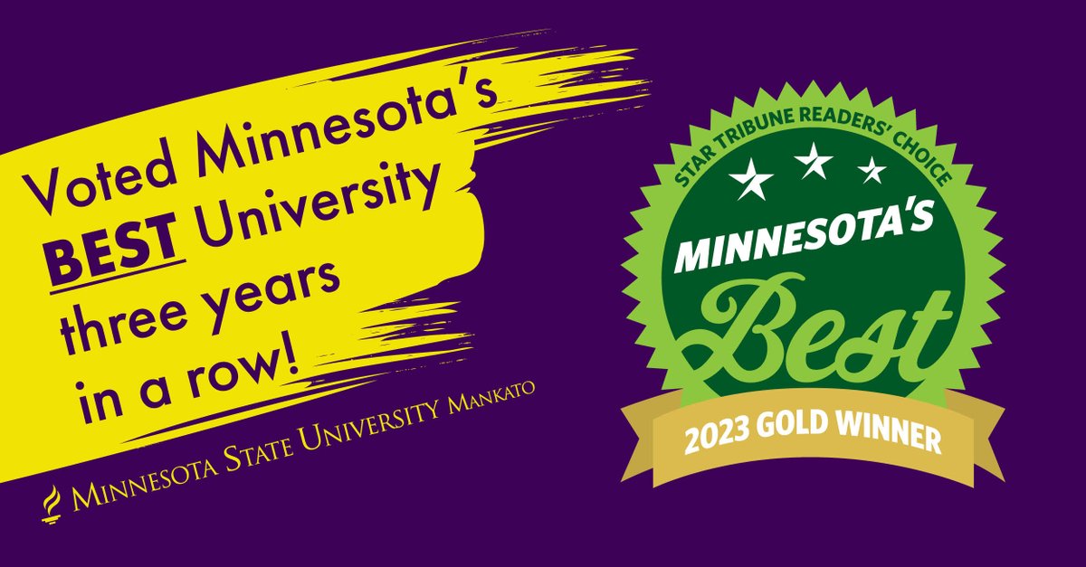 We are delighted to have been voted as the Best University in the Star Tribune Readers Choice poll again this year. Thanks to the #MavFam and everyone who voted.