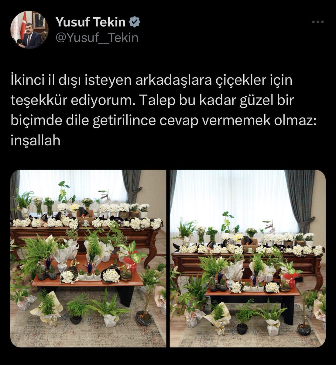 Sayın Bakanım <a href="/Yusuf__Tekin/">Yusuf Tekin</a>, Psikolojik Danışman/Rehber Öğretmenler <a href="/turkpdrdernegi/">Türk PDR Der- Psikolojik Danışma ve Rehberlik</a> öncülüğünde alan mücadele ekibimiz <a href="/turkpdrtopluluk/">Türk PDR Topluluk</a> koordinesinde “Bakan sözü PDR Normu” için an itibarıyla 120.000 civarında tweet atarak zaten farkında olduğunuz Norm çalışması için