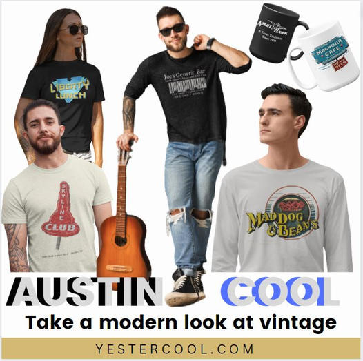 Much to see and do in #Austin. Quite a past to explore, too. Check out vintage designs that show Austin Is Cool.
yestercool.com/collections/au…

#austinart #texashillcountry #roundrock #thingsaustin  #utaustin #austinfood #pflugerville #georgetowntx #atxfood  #southaustin #austinliving
