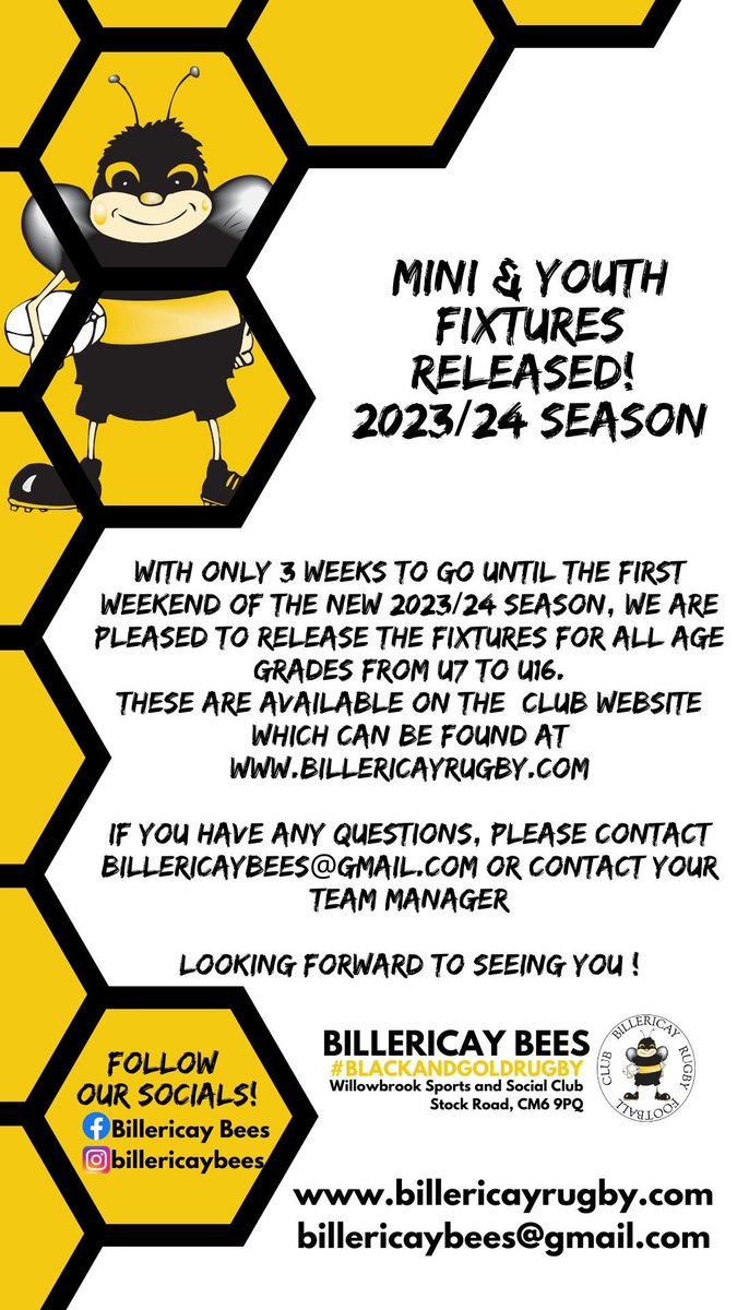 Billericay Bees Rugby - A Kids First Champion Club (@billericaybees) on Twitter photo 