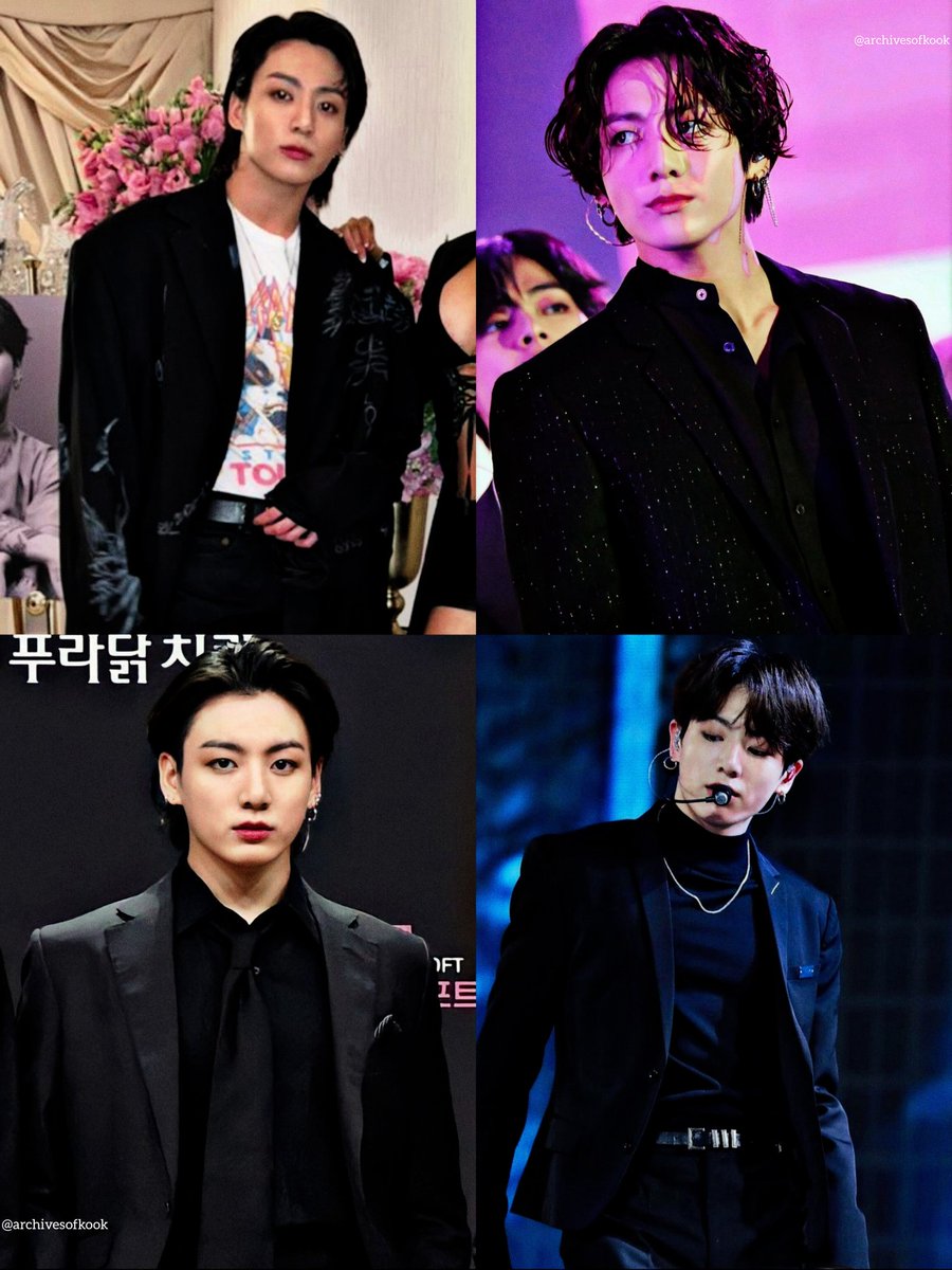 archivesofkook's tweet photo. jungkook in black suit https://t.co/vTb7K6CDK9
