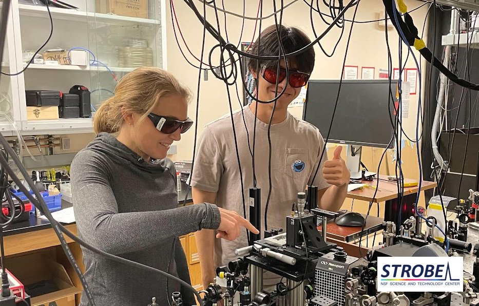 STROBE Science & Technology Center (@strobe_stc) on Twitter photo Sean (Tianyi), a #STROBE Summer Undergraduate Research Scholar <a href="/UCBerkeley/">UC Berkeley</a> is working with Stephanie in the Ginsberg research group on their project: "Investigation of Energy Transfer in Photosynthetic Systems via stroboSCAT."
#SURS #NSF #UndergraduateResearch #collaboration Sean (Tianyi), a #STROBE Summer Undergraduate Research Scholar <a href="/UCBerkeley/">UC Berkeley</a> is working with Stephanie in the Ginsberg research group on their project: "Investigation of Energy Transfer in Photosynthetic Systems via stroboSCAT."
#SURS #NSF #UndergraduateResearch #collaboration
