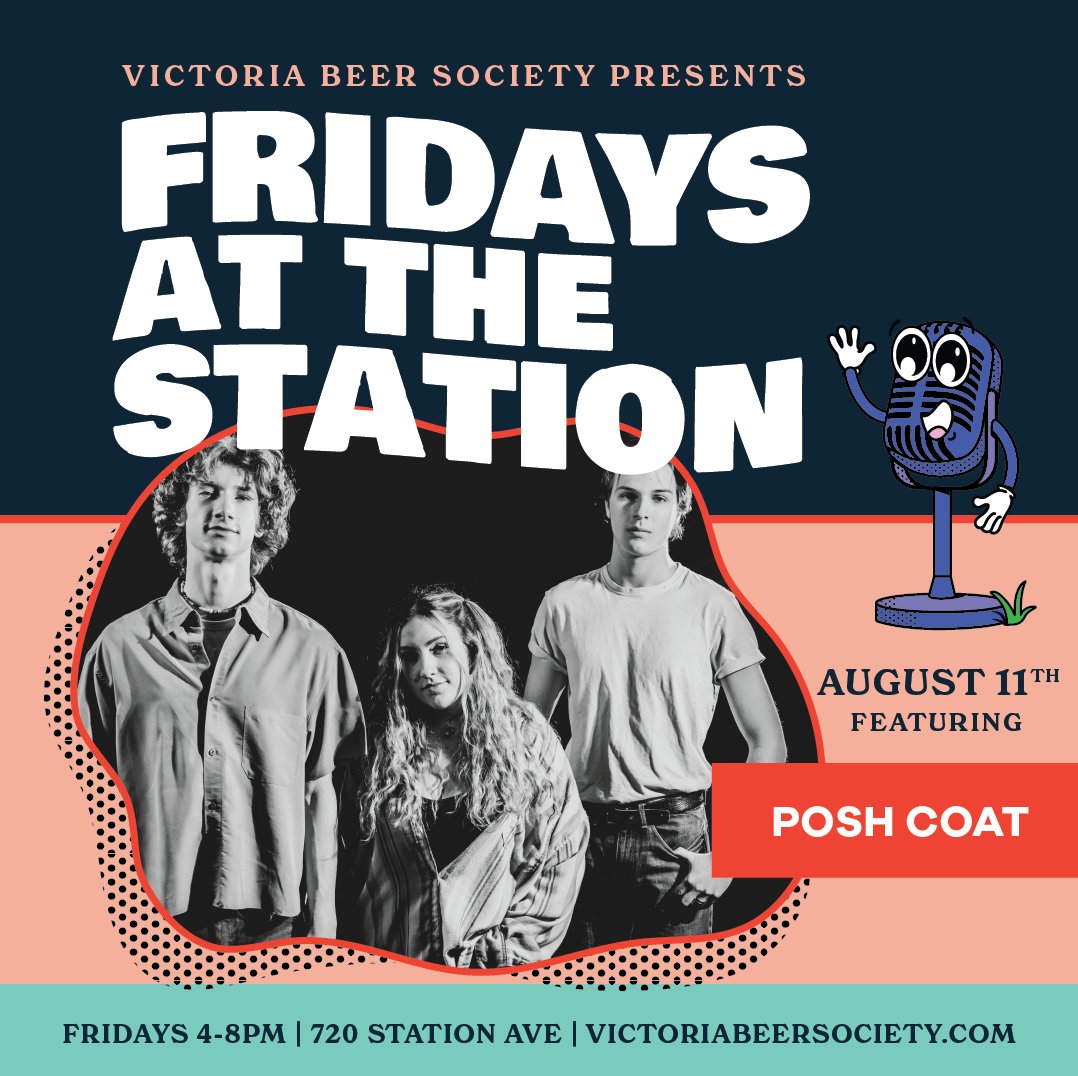 🍻Come on over to Langford Station for a dose of fun and sun! TONIGHT, enjoy live music from Posh Coat! 📷 Can't wait to see you there!⁠ Learn more at VictoriaBeerSociety.com #LangfordStation #FridaysAtTheStation #VicBeerSociety #victoria #yyjevents #victoriaevents