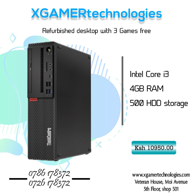 XGAMERtech's tweet photo. 3.1 GHz Core i3_4gb RAM_500GB Refurbished desktop with 3 Games free

Price: Ksh. 10950.00
Members Price : 50 XGAMERtechnologies points + Ksh 10450

CONTACT : 0786 178372 or 0726 178372

More computers : https://t.co/DVhsKTpFGM
Follow us on Facebook/Instagram/Twitter: @XGAMERtech https://t.co/E0QJMrjXWm