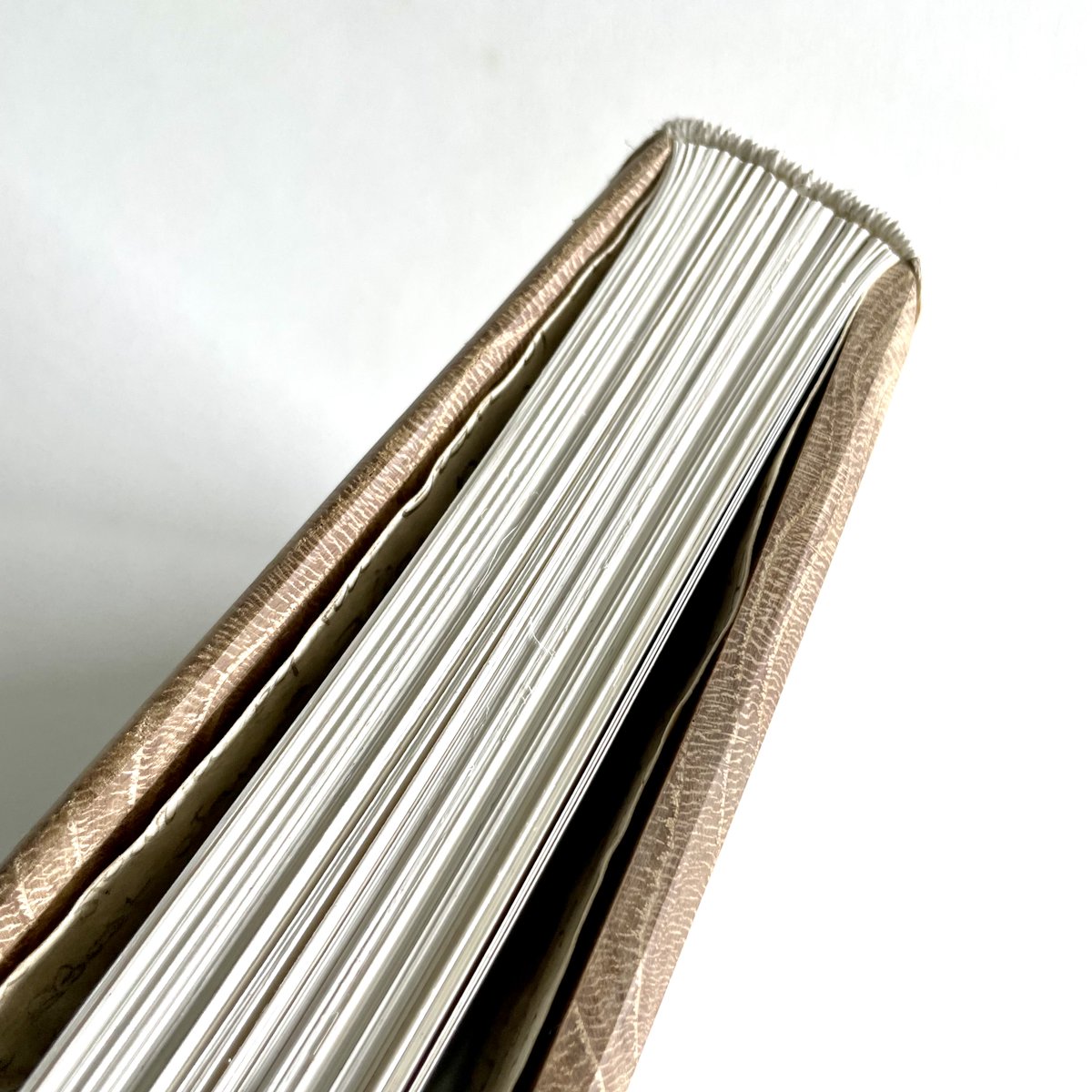 Another completed cutaway model – this one a medieval style binding. Oak boards, parchment flyleaves and spine linings, and there the accuracy of materials ends. But it shows the construction well!