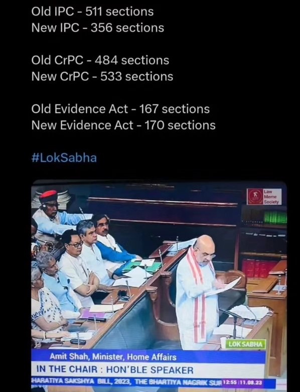 impraneeth45's tweet photo. #LawForNewIndia
Why is the govt so intent on bringing new acts when there isn't any need? The stakeholders will be in a crisis, all the law students will be in a havoc. Please stop this useless move
#CrPCAmendmentBill #IPCact https://t.co/UdvFchQYgz