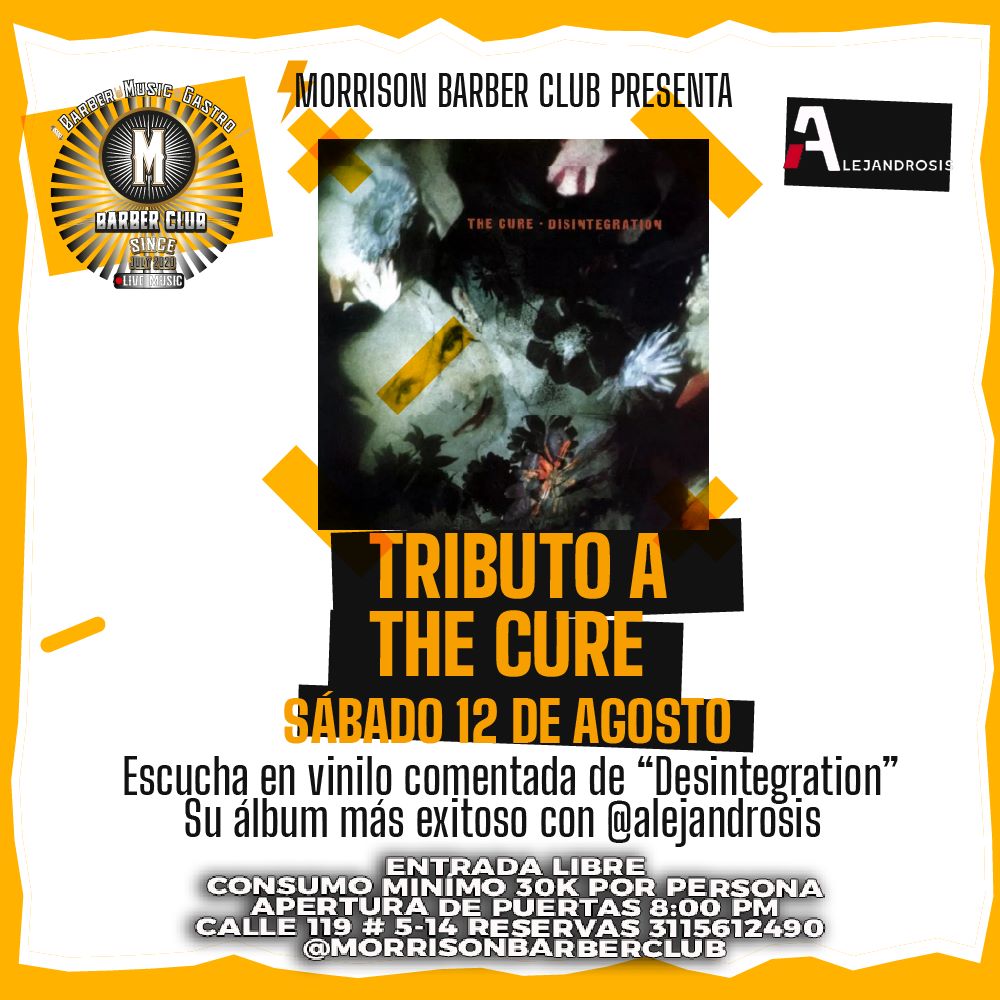alejandrosis's tweet photo. Este sábado viviremos una noche dedicada a la banda de Robert Smith, como antesala a su regreso en vivo con #TheCure a Bogotá. Estaré en la tornamesa y la selección musical. Será divertido 🐼 No cover. 🩹
#diainternacionaldelvinilo @thecure #alejandrosis #desintegration https://t.co/nin3qq7T04