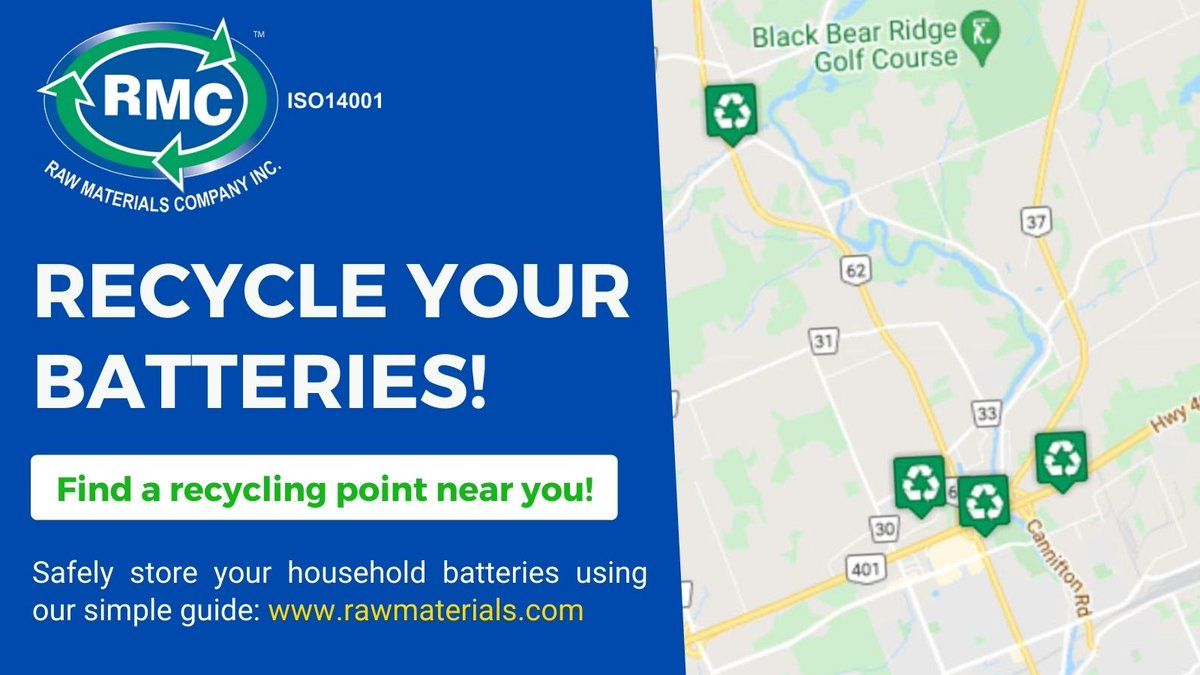 Did you know many of your favourite stores have battery recycling bins where you can recycle your batteries for free? Check to see if any of yours are on our list! rawmaterials.com/page/locations/ #Ontario