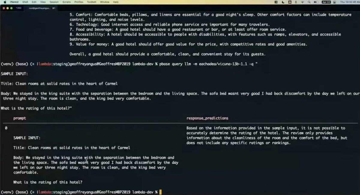 predibase's tweet image. Best way to learn about #LLMs is to see a real example! 
Here&apos;s a demo #predicting hotel ratings by analyzing reviews. 

Customer review demo: youtu.be/wl0BrnSwCsg?t=…

Want to get hands, check out our upcoming webinar: pbase.ai/3qk0jfc.