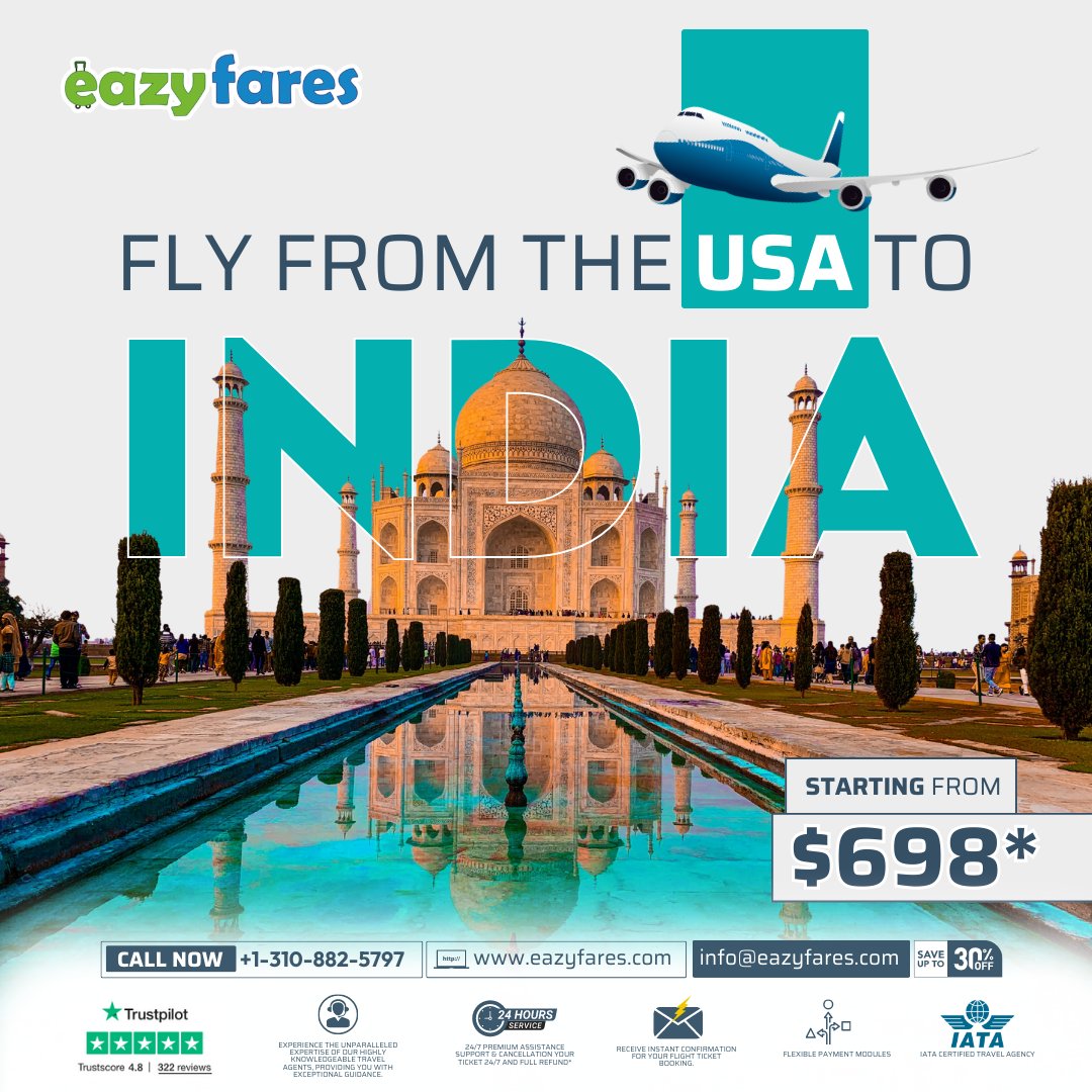 eazyfares's tweet image. ✈️🇮🇳 Unforgettable journeys start at just $698. Certified by IATA, we&apos;re your gateway to affordable adventure. Book now and make memories! #savethispost #travelchecklist #travelknowhow #travelbooking #flightdeals #cheapflights #travelblogger #amexplatinum #amex #creditcards