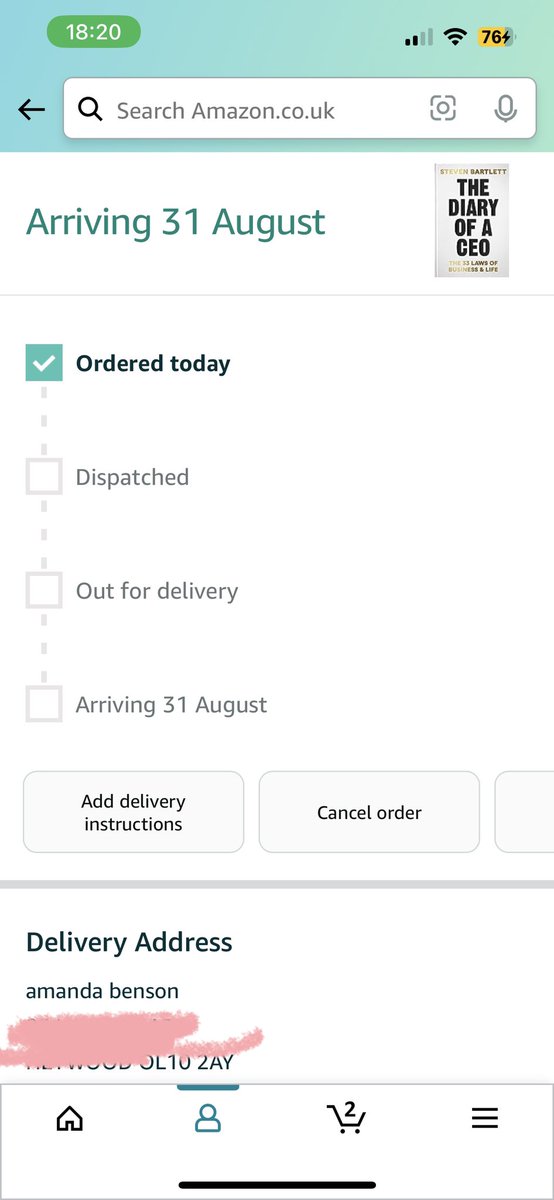 mandimobell's tweet photo. Pre-ordered #diaryofaceo @Diary_Of_A_CEO @StevenBartlett 
I honestly can’t wait to read this! I love your podcast! I’m 42 and want to change my life! Sorry I don’t have a big following to promote your book! But I do tell everyone about your podcasts. I think your amazing! Thanku https://t.co/wsbVMwiujS