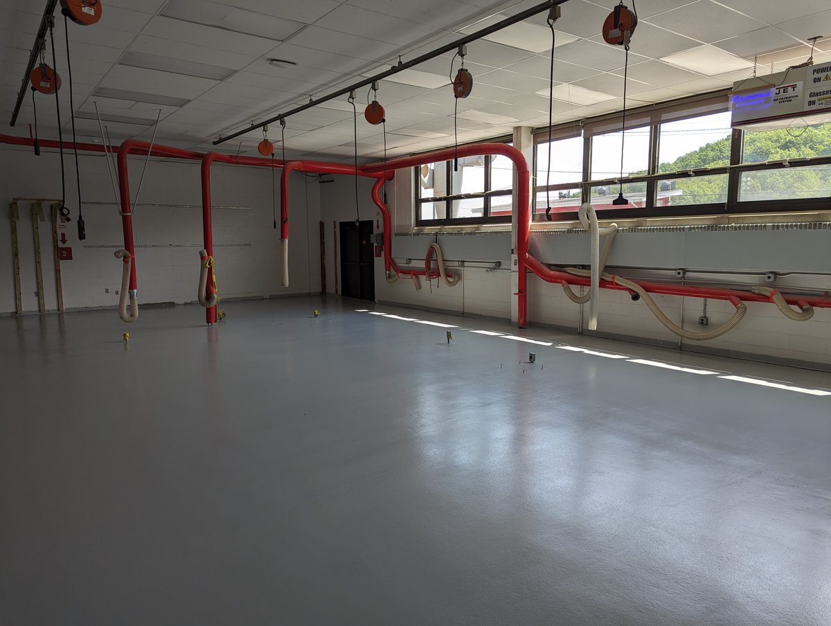 Incredibly excited about the completion of the flooring updates in our <a href="/HPRwildcats/">High Point Regional High School</a> #MakerLab and Materials Processing Room!    Next up...electrical upgrades and new furniture!  #stem <a href="/SeamusWCampbell/">Seamus Campbell</a> <a href="/iteea/">ITEEA</a> <a href="/JonTallamy/">Jon Tallamy</a>  <a href="/NJTEEA/">NJTEEA</a>