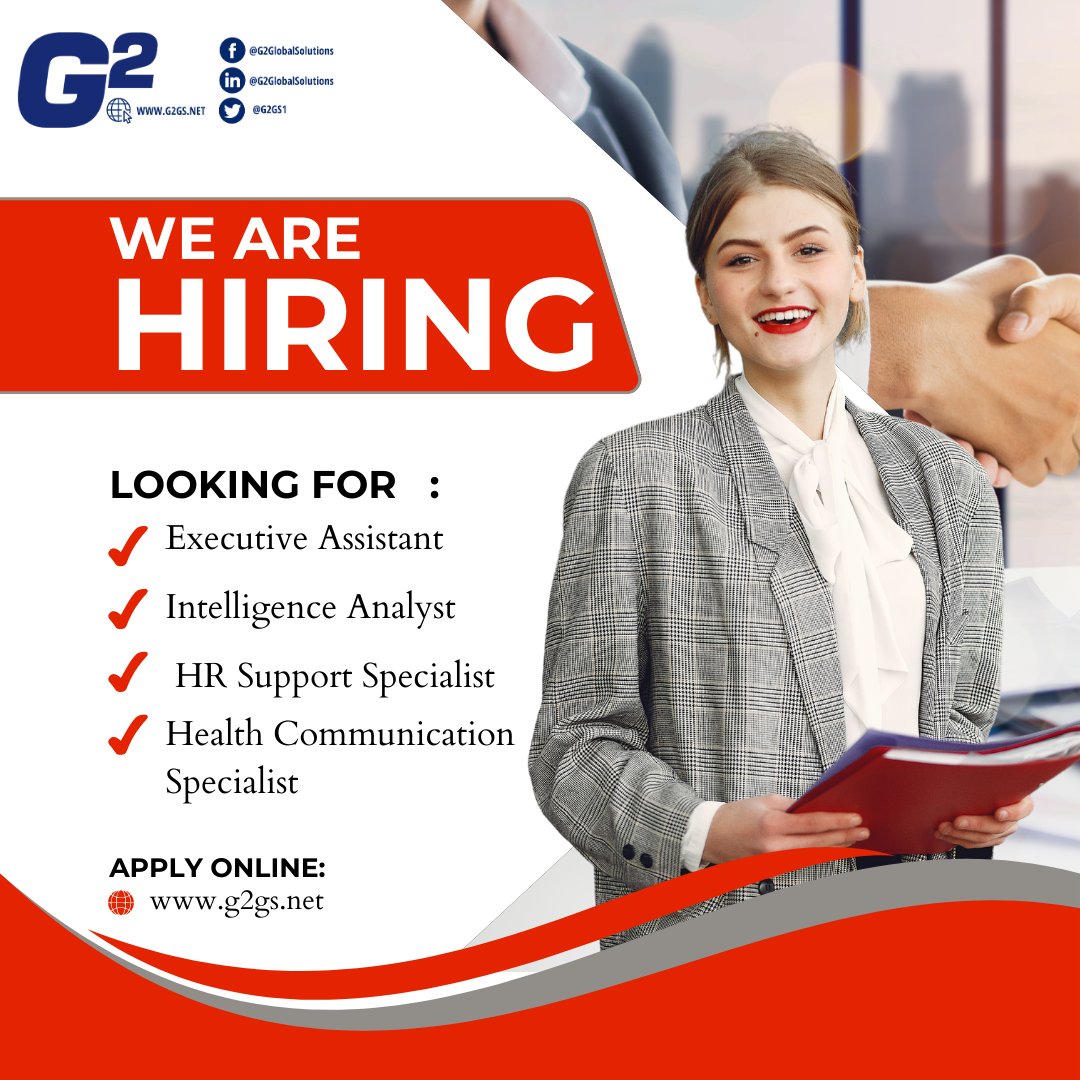 We are in search of the right candidate to fill positions and assist us and our government clients on our mission.
Find complete list of positions and apply at: g2gs.net/careers
#nowhiring #governmentcontractor #DMV #DCjob #NOVAjob #MDjob #opening #veteran #hiringveterans