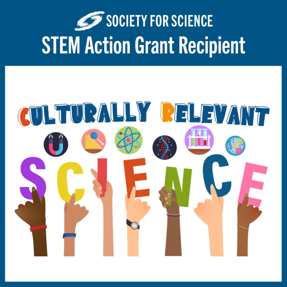cr_sci's tweet image. Great news! We’ve been awarded a STEM Action Grant from @Society4Science for the 2nd year in a row! Funds from this grant will help us continue our work making STEM accessible to all. 

#STEMed #ScienceEd #partnership