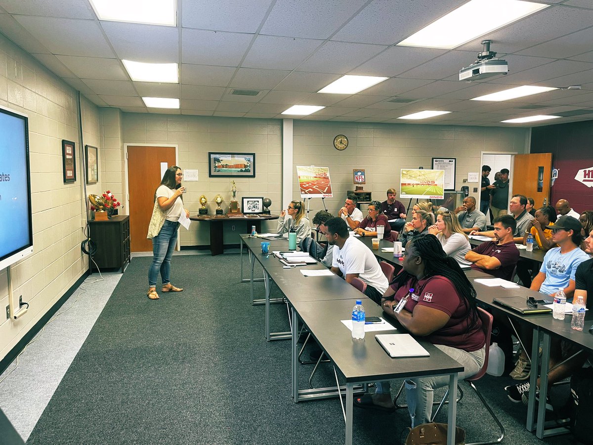 NWerremeyer's tweet photo. Welcome back staff meeting this morning! It’s great to have everybody back and thanks to all those that stopped by to say hi! Let’s have a great year @HindsAthletics https://t.co/g96qazhpxT