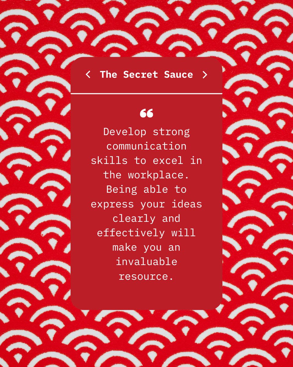 SamuraiPrimz's tweet photo. Develop strong #communication skills to excel in the workplace. Being able to express your #ideas clearly and effectively will make you an #invaluable resource. 💬 #CommunicationSkills #InvaluableResource #thesecretsauce https://t.co/ZUslXh3OQG