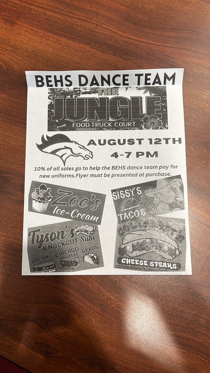 BElivewire's tweet photo. Bullitt East dance team is hosting a food truck court August 12th from 4-7 p.m. 10% of the sales go to help the BEHS team pay for new uniforms. Flyer must be presented at purchase.
#BEDance https://t.co/vjrU1oTaKz