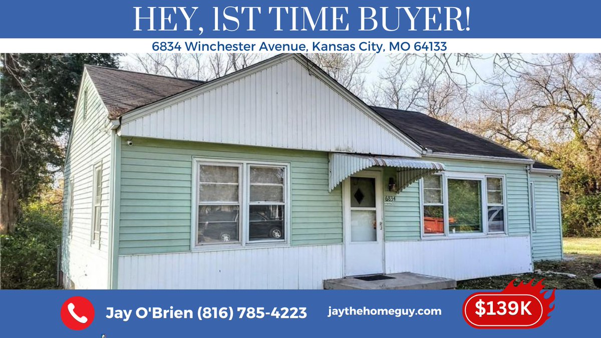 JayTheHomeGuy's tweet image. Only $139K! Great 3 BR/2 BA home or #investmentproperty in #RaytownMO ! On GIANT corner lot, there's plenty of space to add a garage or have extra space to play in the large side yard. 😊 Plus, a non-conforming 4th bedroom in basement. 📲 816-785-4223 #1sttimehomebuyer