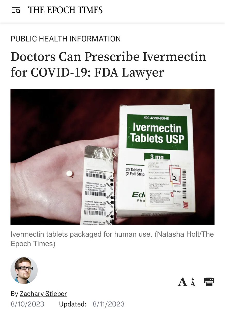 🚨FDA finally announces that Doctors can prescribe Ivermectin to treat Covid-19

A LOT of people owe Joe Rogan and others a huge apology

But let’s be real about why this is happening *3 years* later - most of the money has already been made on the vaccines

Most Covid policies