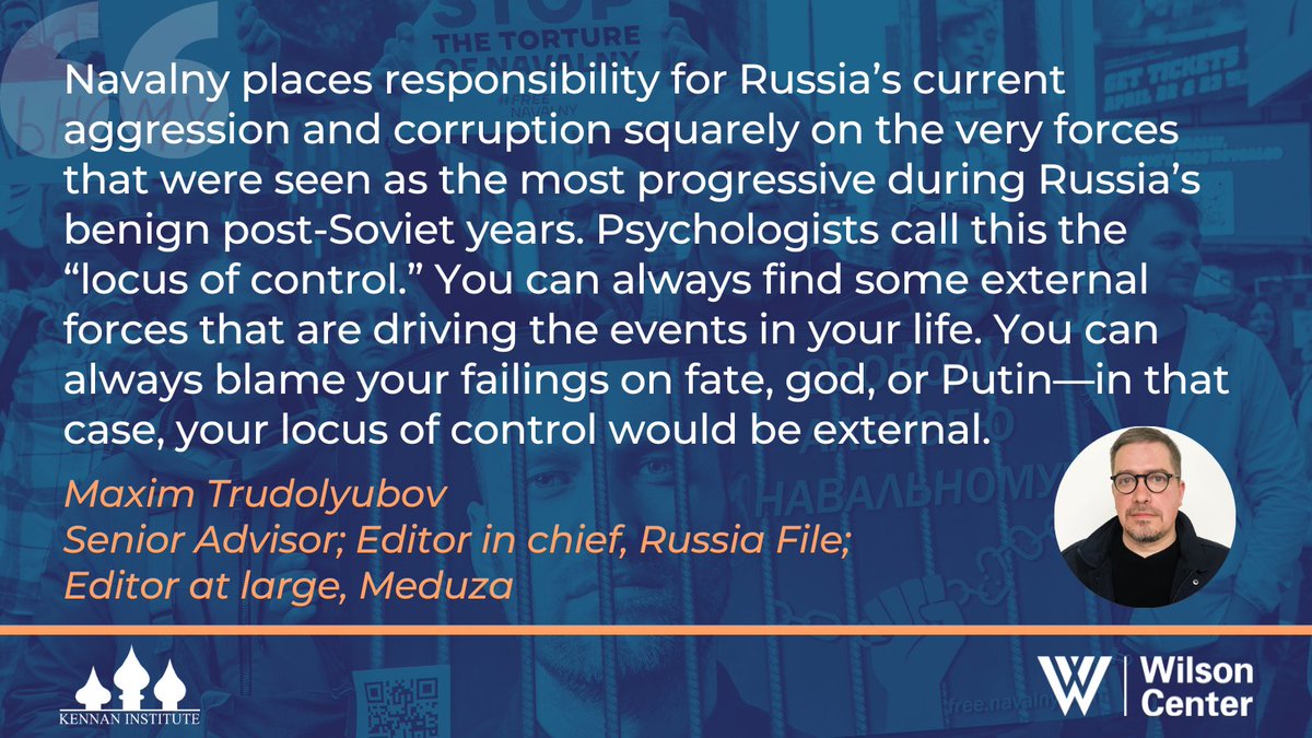 [MUST READ] For the #RussiaFile, Maxim Trudolyubov analyzes Alexei Navalny’s letter from prison, which blames #Russia's repressive political environment on the policy makers who chose expediency over responsive democratic governance: wilsoncenter.org/blog-post/ends…