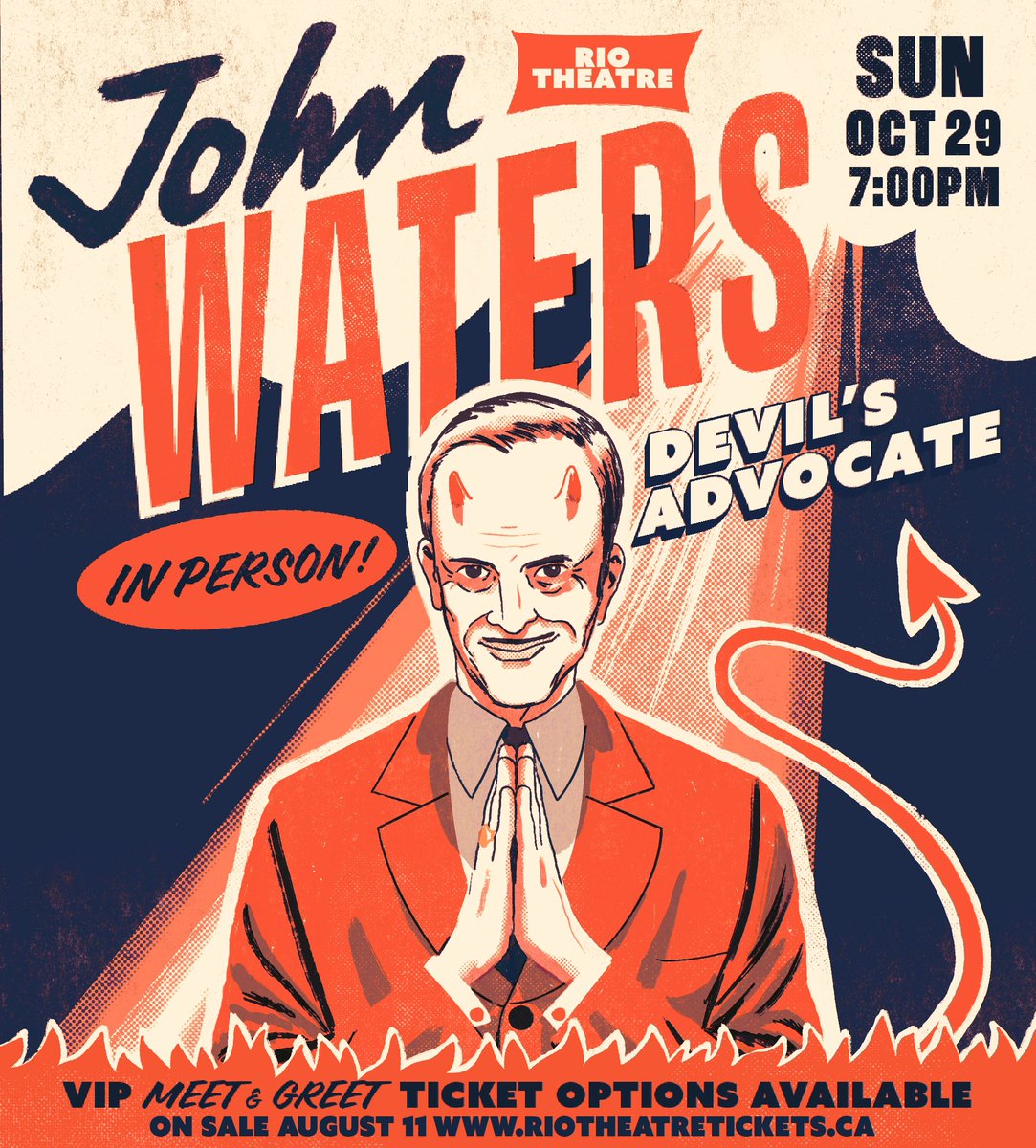 WOW! Tickets for JOHN WATERS: Devil’s Advocate live on our stage October 29 are moving faster than Tracy Turnblad did on Link Larkin! Don’t delay on this one, #Vancouver. (We’re almost sold out!) riotheatretickets.ca