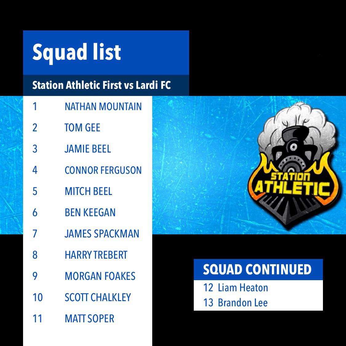 ‼️Squad confirmation‼️

With a few boys still away on holiday and a couple out injured, the first team arrive with a slim but capable squad for Sundays fixture vs <a href="/LardiFC/">Lardi FC</a>.