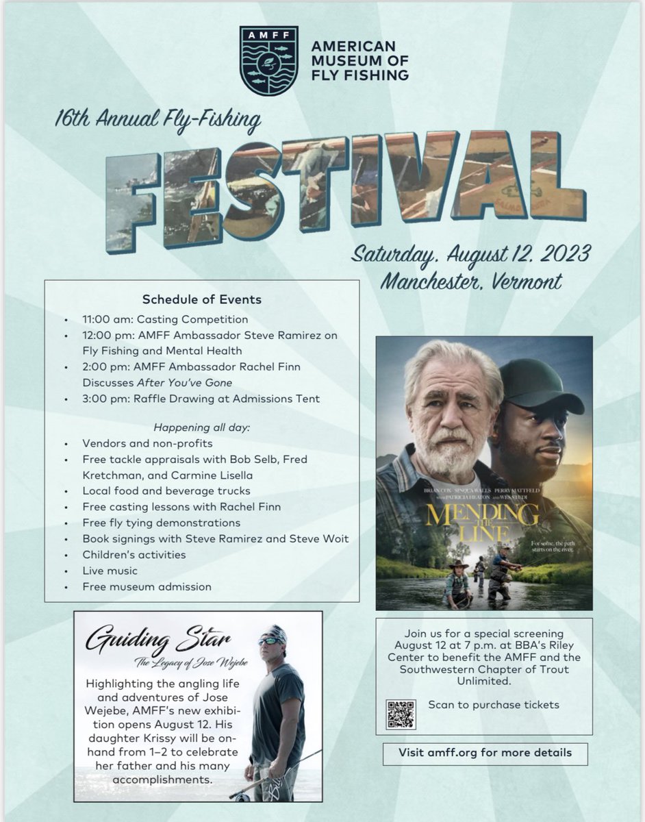 TreasuresFly's tweet image. Looking forward to signing books and selling antique tackle this Sat. Aug. 12th, 10-4 at the American Fly Fishing Museum’s @flyfishmuseum Summer Festival in Manchester, VT. Also seeing the film “Mending The Line” @mendingtheline #flyfishing #vintageflytackle #flyfishingtreasures