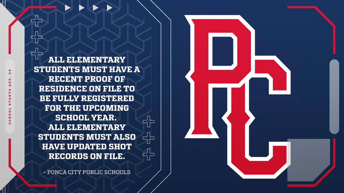 Attention Elementary Parents!!! 
All elementary students MUST HAVE a recent proof of residence on file to be fully registered for the upcoming school year. We must also have an updated shot record on file. You can bring the documents to the Registration Center, 111 W. Grand.
