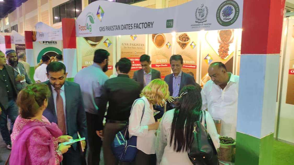 Overwhelming response of local and foreign buyers of Dates and related derivative products at the showcasing stand of GNS Pakistan in #FoodAg2023 event of #TDAP #KarachiExpo #ExpoKarachi #ExpoCenterKarachi