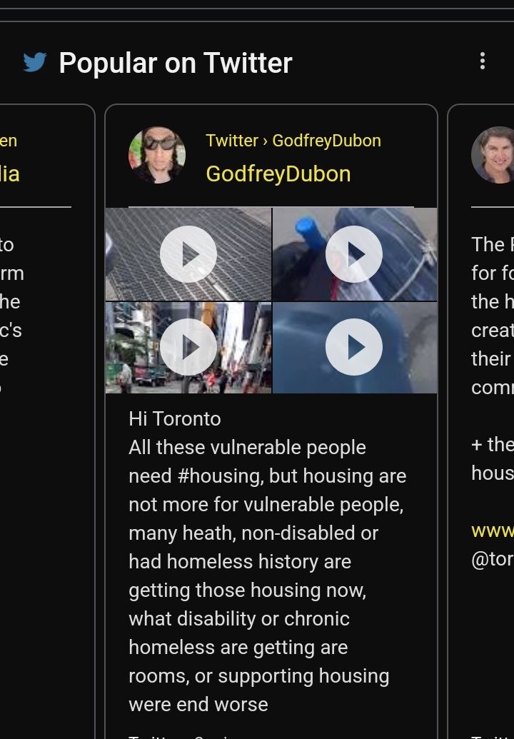 Only once I got housing in Toronto, after 9 years, but the Social Worker Clara at Portland Place Nonprofit Housing in Toronto was hiring everyone she could to kill me
 #Ottawa, #Toronto, #Halifax, #Montreal, #Vancouver, #Edmonton, #Calgary, #Kitchener, #Manitoba , #Fredericton