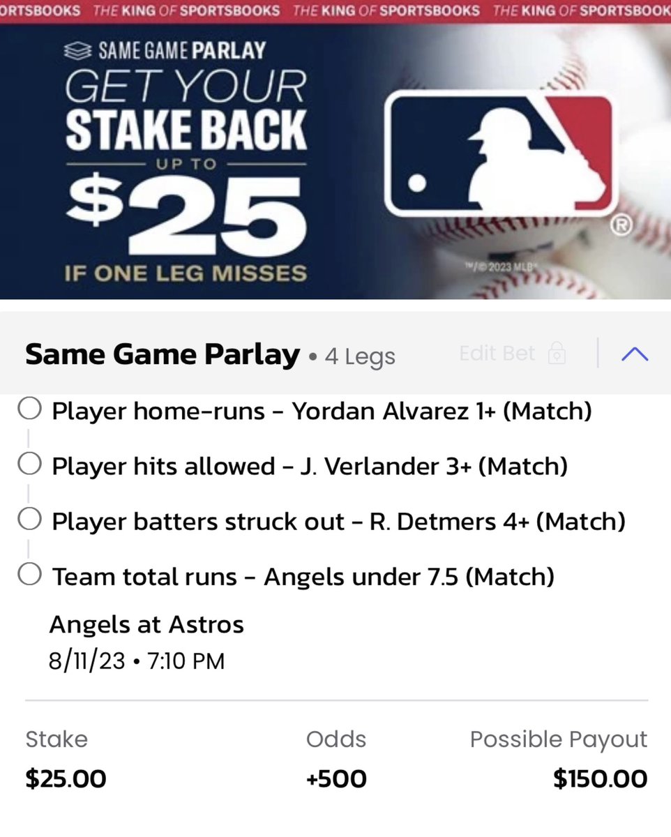 Longshot_Bets's tweet photo. ✨MGM MLB SGP Insurance✨

• Yordan Alvarez Home Run +500

In for $25 insurance max (.5u)

#GamblingTwitter #Ready2Reign https://t.co/90lVkkljLb