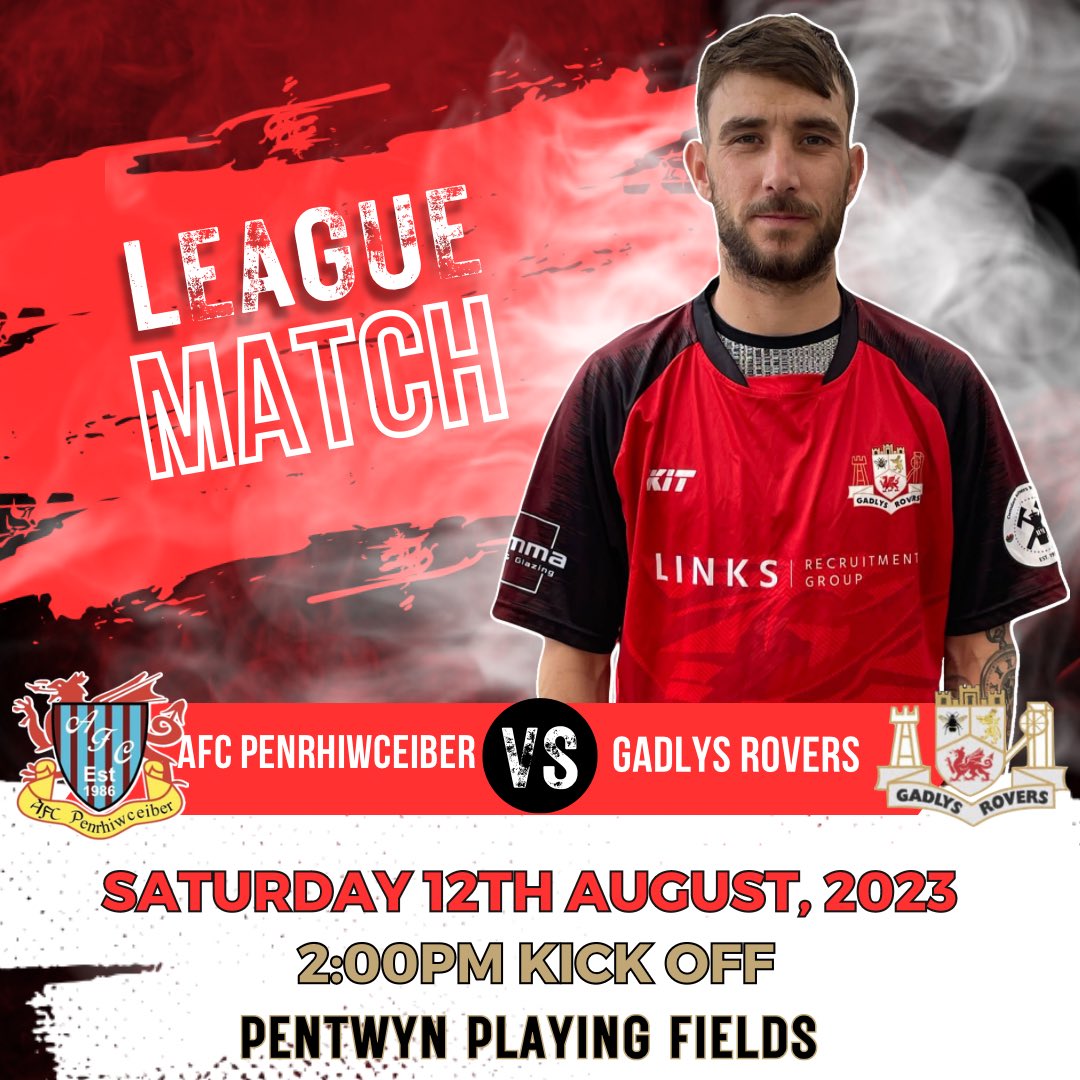🗣️ Weekend Fixture

🗓 Saturday 12th August 2023
🆚 AFC Penrhiwceiber
🏟 Pentwyn 
🏆 Aberdare League 
🕑 2:00pm Kick Off 

#UppaGadlys 🔴⚫️
