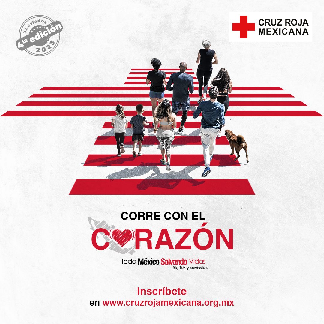 Todo México va a correr el 10 de septiembre en la carrera de la <a href="/CruzRoja_MX/">Cruz Roja Mexicana IAP</a> solo faltas tú. Inscríbete en cruzrojamexicana.org.mx y elige en qué estado del país correr. ¡Corre con el corazón!