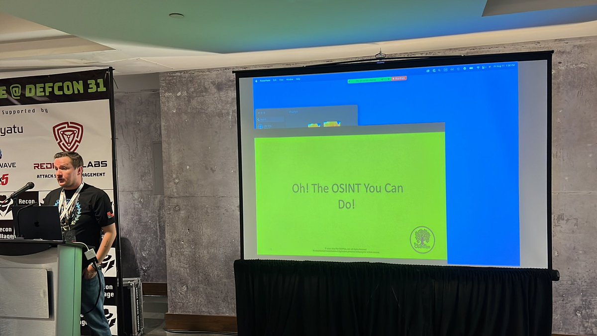 . <a href="/reconvillage/">Recon Village</a> is starting with next talk 
oh! The OSINT You Can Do by <a href="/C_3PJoe/">🇺🇦 Joe Gray aka JOSINT 🇺🇦</a>

#defcon #reconvillage #osint
