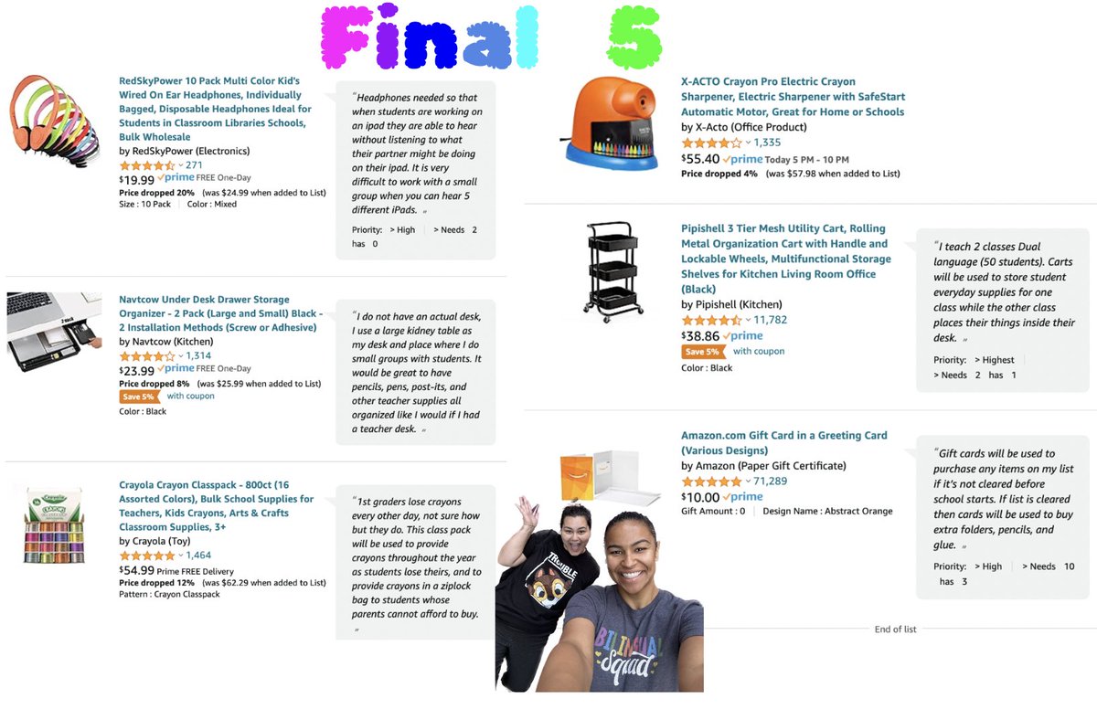 Focusing on <a href="/MrsPolanco14/">Melissa</a> list 
ONLY 5⃣items left

🚨List Drop🚨
Teachers we are #BetterTogether drop your lists below and I will RT - let's RT as many as we can to #clearthelist

amazon.com/hz/wishlist/ls… 

#clearthelist2023 #Clearmylist #clearthelists #BlueTeam #BlueCrew