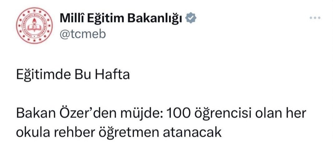 MEB'den bir haber var!
#PDRNormBakanSözü