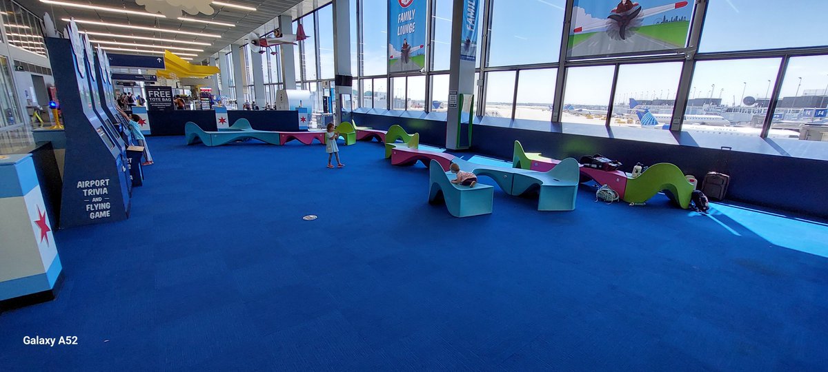 thebundok's tweet photo. Family Lounge? WTF @fly2ohare @ORD ? More accurate to call it a child corral. Nothing but benches, exposed outlets and gaps in the gate big enough to let a toddler escape. Where is the climbing space you advertise in the pictures? #epicfail https://t.co/Jbz4mgM29V