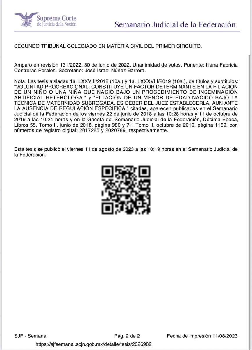 FILIACIÓN DE UNA NIÑA O UN NIÑO NACIDO BAJO LA TÉCNICA DE REPRODUCCIÓN ASISTIDA, CONOCIDA COMO MATERNIDAD SUBROGADA. PARA ESTABLECERLA NO ES REQUISITO INDISPENSABLE LA DEMOSTRACIÓN DEL VÍNCULO BIOLÓGICO MEDIANTE LA PERICIAL EN GENÉTICA, EN ATENCIÓN AL INTERÉS SUPERIOR DE LA NIÑEZ