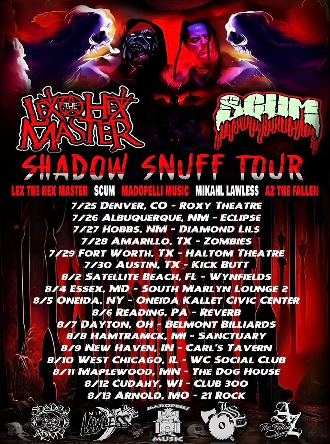 localclowncrew's tweet photo. #ShadowSnuffTour
ft @lexthehexmaster
and @SCUM412
Today Maplewood, MN.
8.12 Cudahy, WI.
8.13 Arnold, MO https://t.co/Onah2nsvrD