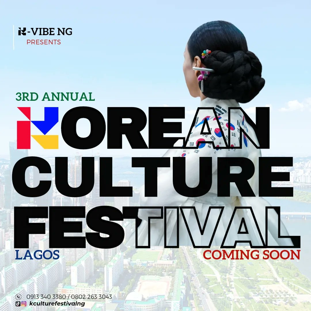 KculturefestNg's tweet image. The Count Down is On 

Let’s create some unforgettable memories at Korean Culture festival 2023
“Festival vibes all day, every day"

#Kvibe #KCF #festival #koreanculture #kfood #kpop #kdrama #kculture